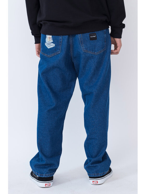 Kamuflage Kamuflage Jeansy Nostalgia Granatowy Baggy Fit