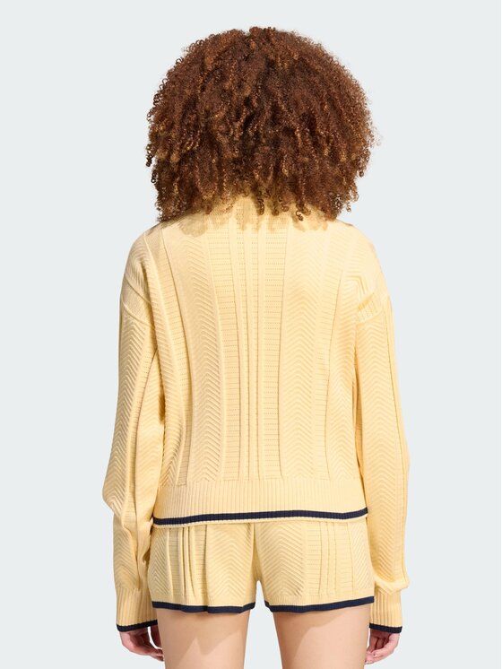 adidas adidas Кардиган Cable Knit Firebird Track Top KR7047 Жълт Regular Fit