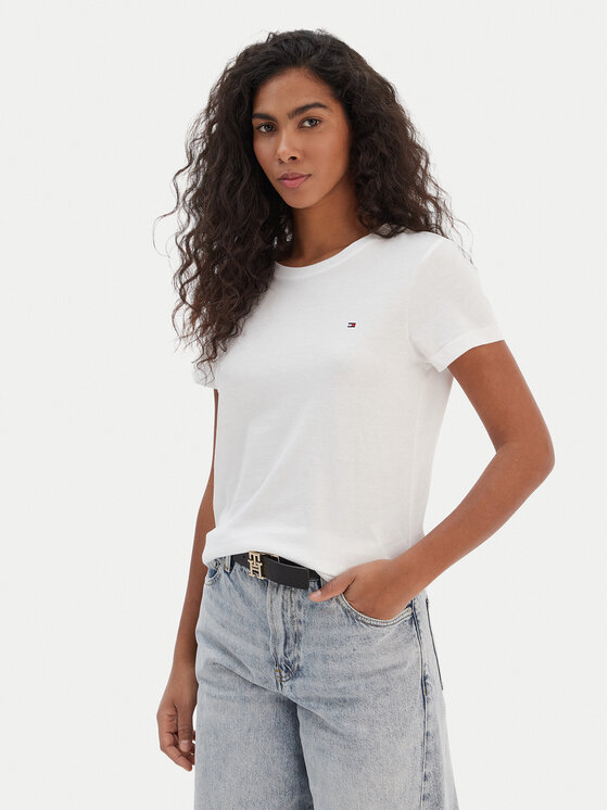 Tommy Hilfiger Tommy Hilfiger T-shirt WW0WW22043 Bijela Regular Fit