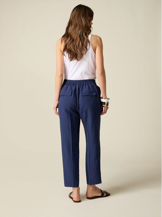 Oltre Oltre Pantaloni di tessuto P073J002583N034 Blu Regular Fit