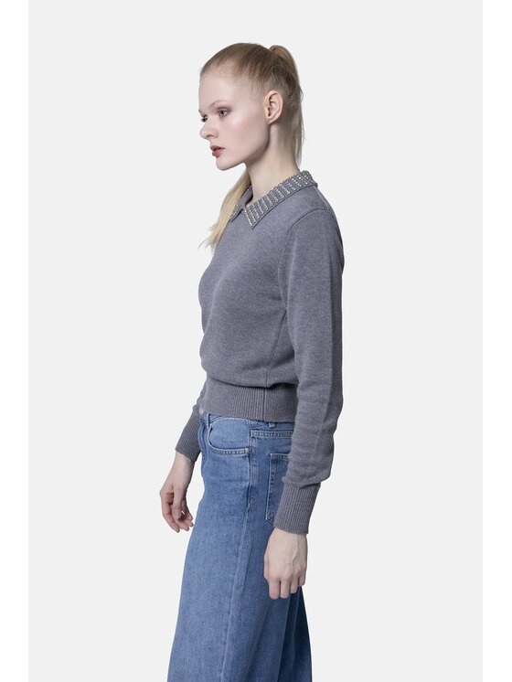 PINKO PINKO Πουλόβερ Ventotene Γκρι Regular Fit