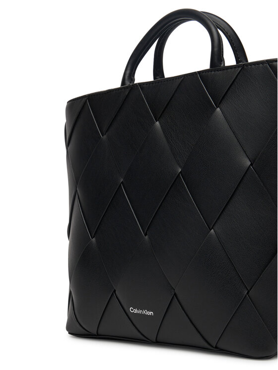 Calvin Klein Calvin Klein Geantă Ck Woven Medium Tote K60K613176 Negru