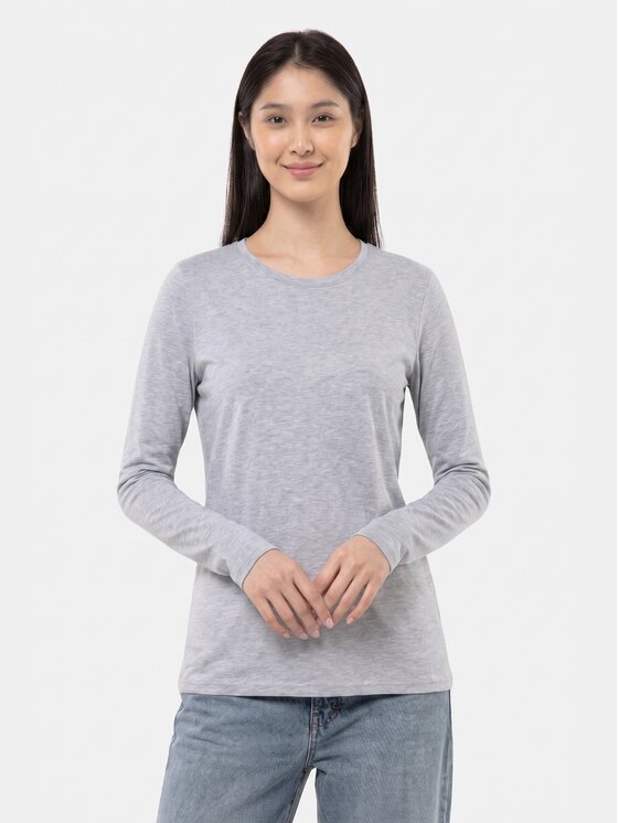 BASICLO BASICLO Longsleeve BSL-007-20 Szary Regular Fit