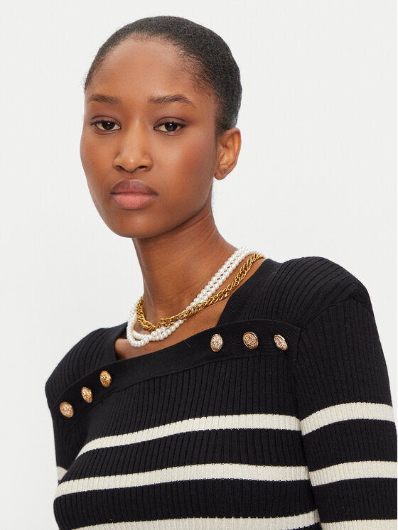 Fracomina Fracomina Džemper haljina FR24WD5005K462N8 Crna Slim Fit