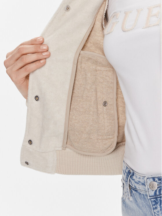 Guess Guess Bomber jakna Gloria W4RL45 WFWS2 Écru Regular Fit