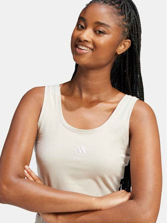 adidas adidas Top Essentials Small Logo JD0561 Bež Slim Fit