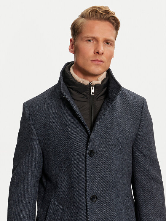Pierre Cardin Pierre Cardin Płaszcz wełniany C4 84001/000/6103 Granatowy Regular Fit