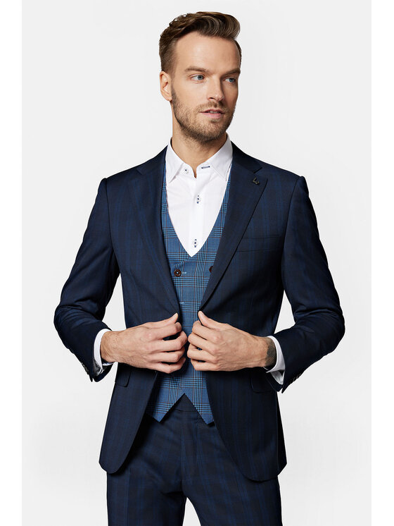 Lancerto Lancerto Garnitur Montreal GA073123000008 Granatowy Slim Fit