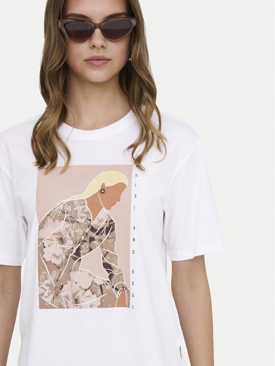 ONLY ONLY Футболка Susan 15372179 Білий Regular Fit