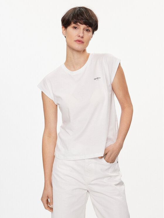 Pepe Jeans Pepe Jeans Tricou Lory PL505853 Alb Regular Fit