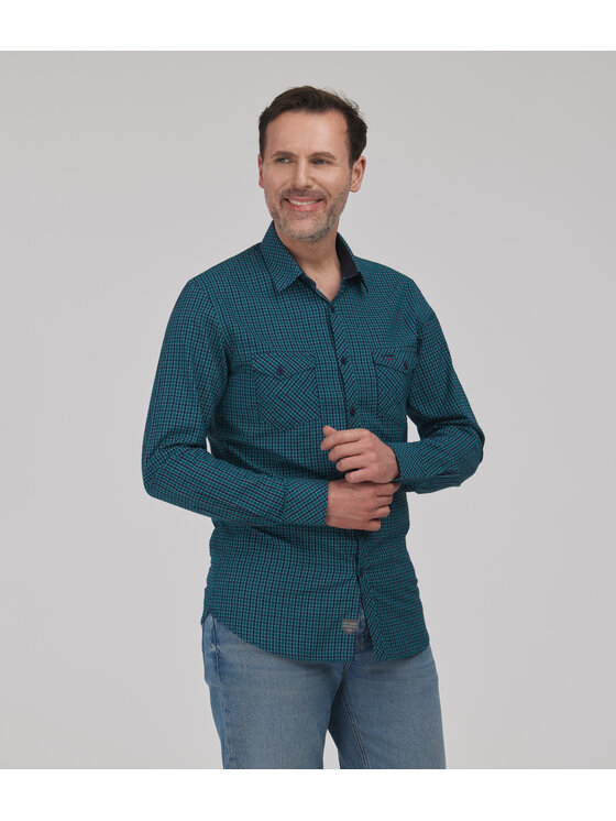 Lee Cooper Lee Cooper Koszula MALT Niebieski Slim Fit