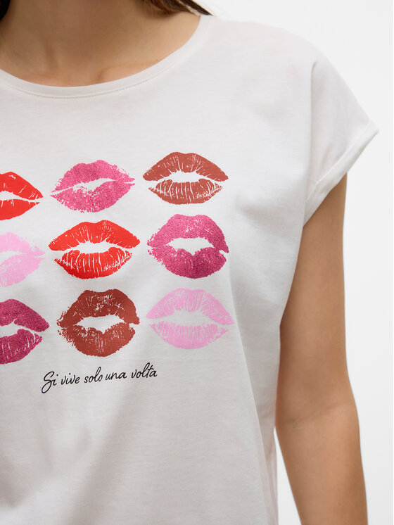 Vero Moda Vero Moda T-shirt Cysma 10328272 Bijela Regular Fit