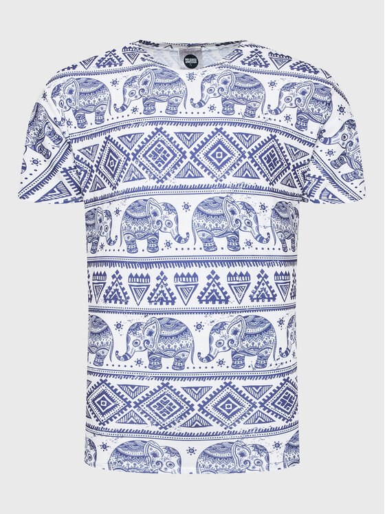 T-shirt Unisex Elephants Pattern Multicolore