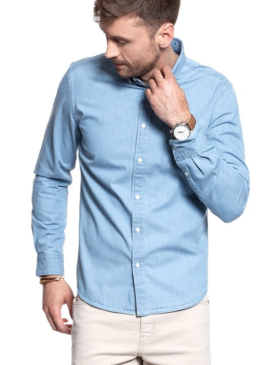 Wrangler Wrangler Camicia BUTTON DOWN Blu Slim Fit