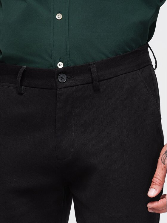 Ombre Ombre Chino kalhoty OM-PACP-0309 Černá Slim Fit