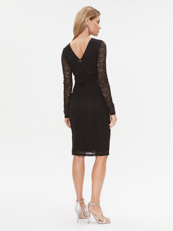 TWINSET TWINSET Sukienka koktajlowa 232TT2110 Czarny Regular Fit