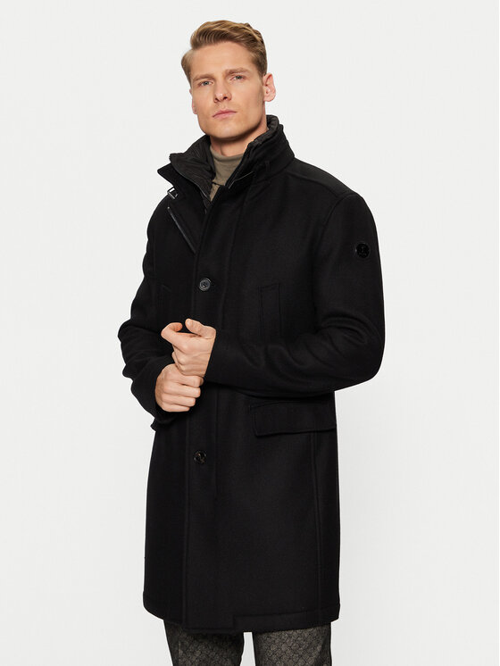 JOOP! JOOP! Palton de lână 17 JC-251Makse 30043638 Negru Regular Fit
