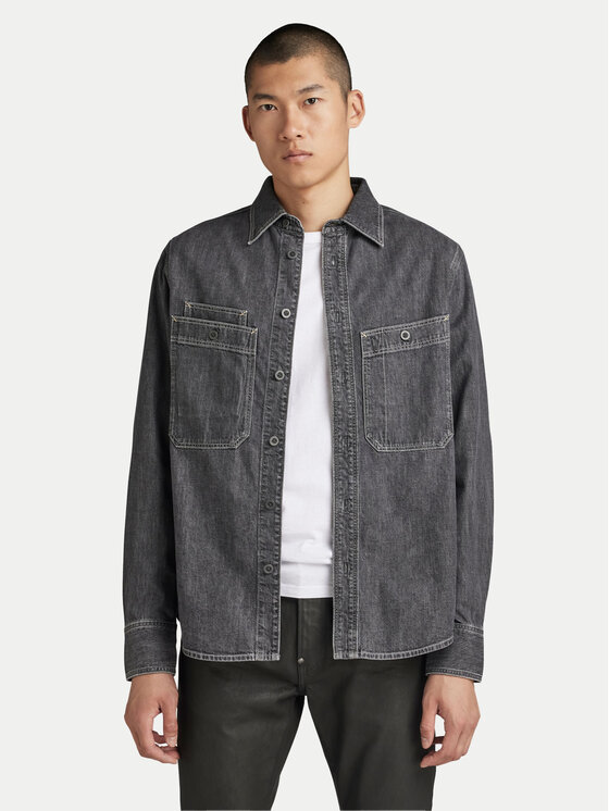 G-Star Raw G-Star Raw Koszula jeansowa Nimes D23009-D540 Szary Regular Fit