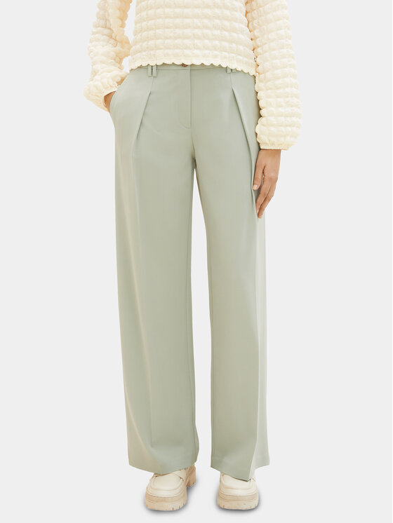 Tom Tailor Tom Tailor Pantaloni din material 1040686 Verde Wide Leg