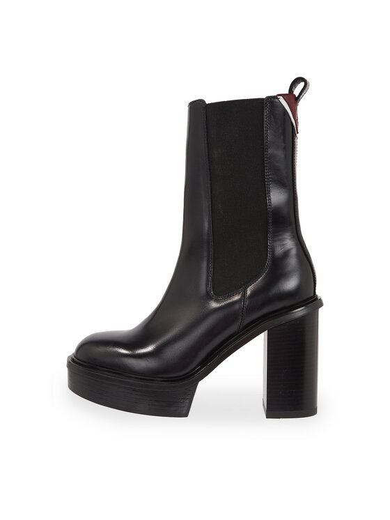 Tommy Hilfiger Tommy Hilfiger Botine Elevated Plateau Chelsea Bootie FW0FW07542 Negru