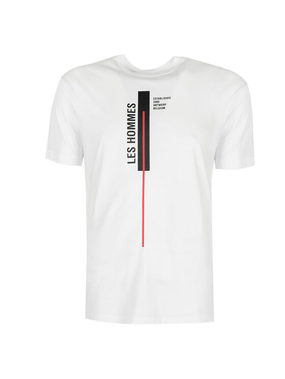 Les Hommes Les Hommes T-Shirt LJT201 700P | Vertical Line Bílá Regular Fit
