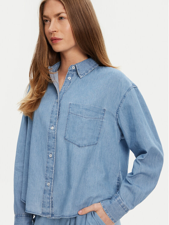 United Colors Of Benetton United Colors Of Benetton Koszula jeansowa 5DHJDQ07U Granatowy Regular Fit