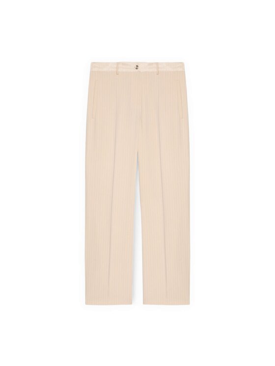 Fiorella Rubino Fiorella Rubino Pantaloni di tessuto P008T205266N0R2 Crema Regular Fit