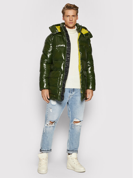 Giubbotto piumino D40292M LUCK13 Verde Regular Fit...