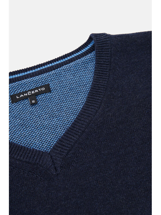 Lancerto Lancerto Sweter Lenny SW073223000034 Granatowy Regular Fit