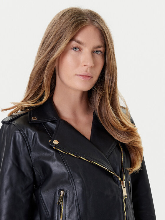 MICHAEL Michael Kors MICHAEL Michael Kors Μπουφάν δερμάτινο MT520IE8RK Μαύρο Regular Fit