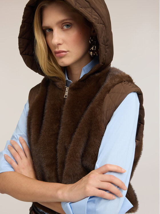 Motivi Motivi Pelliccia L034Q000098N022 Marrone Boxy Fit