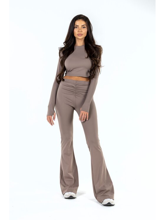 Agatha Studio Agatha Studio Komplet bluzka i spodnie A26ZS-KA-K56 Beżowy Slim Fit