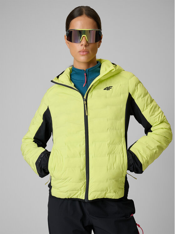 4F 4F Kurtka outdoor TREKKING Żółty Slim Fit
