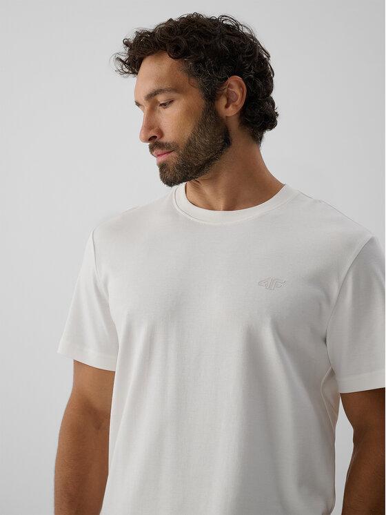 4F 4F T-Shirt ESSENTIAL Biały Regular Fit