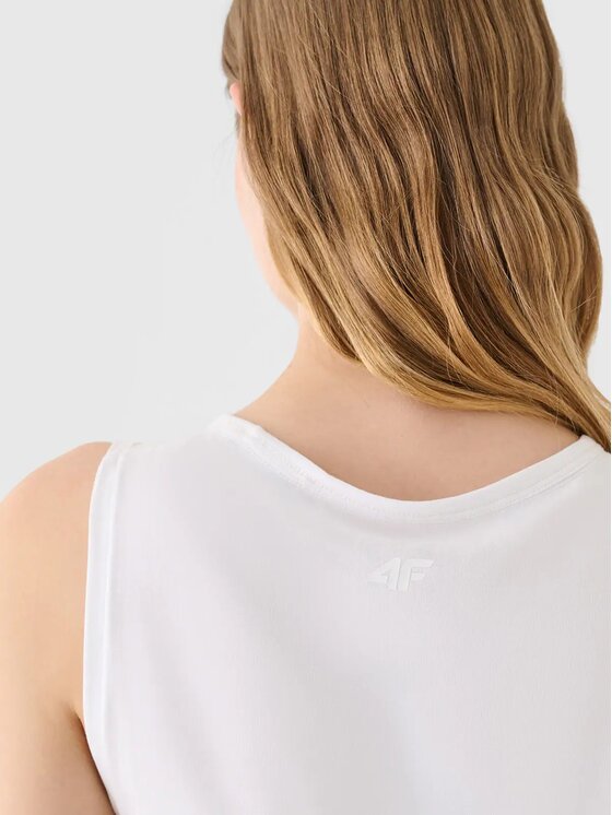 4F 4F Tričko 4FRAW24TSLEF183-11S Biela Regular Fit