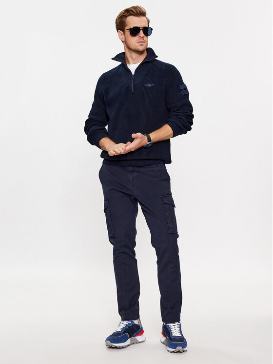 Aeronautica Militare Aeronautica Militare Stoffhose 232PA1545CT3143 Dunkelblau Regular Fit
