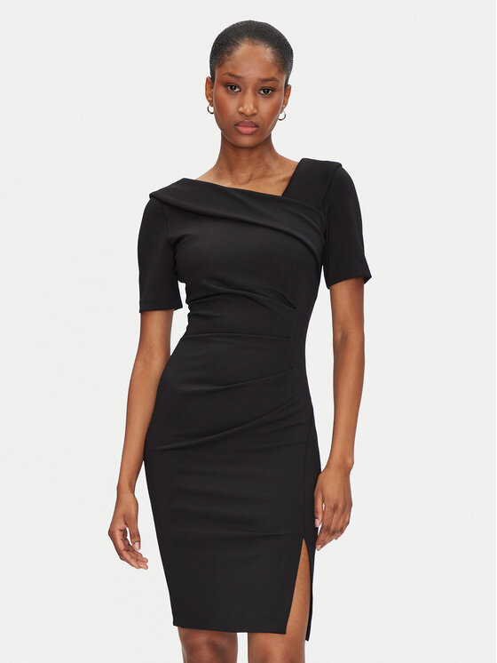 Rinascimento Rinascimento Rochie cocktail CFC0122560003 Negru Slim Fit
