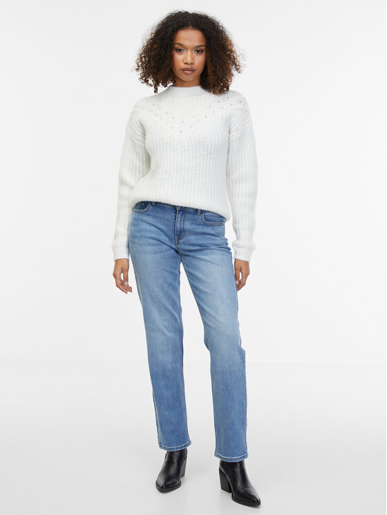 Orsay Orsay Sweter 507519029000__XXS Biały A-Line Fit