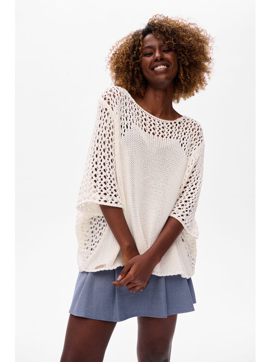 blue shadow blue shadow Sweter Paka Paka Écru Regular Fit