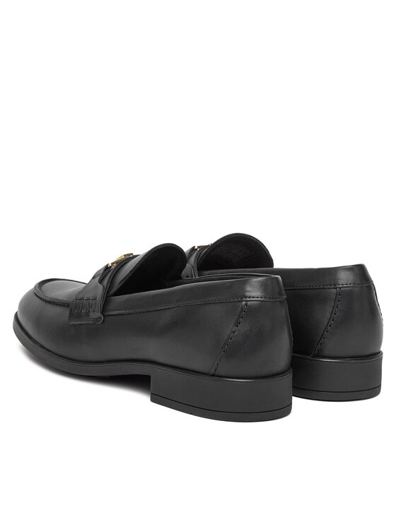 Tommy Hilfiger Tommy Hilfiger Loafers Th Logo Leather Loafer FW0FW08705 Μαύρο