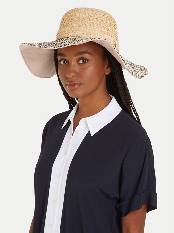 Tommy Hilfiger Tommy Hilfiger Hut Beach Summer Straw Hat AW0AW16042 Écru