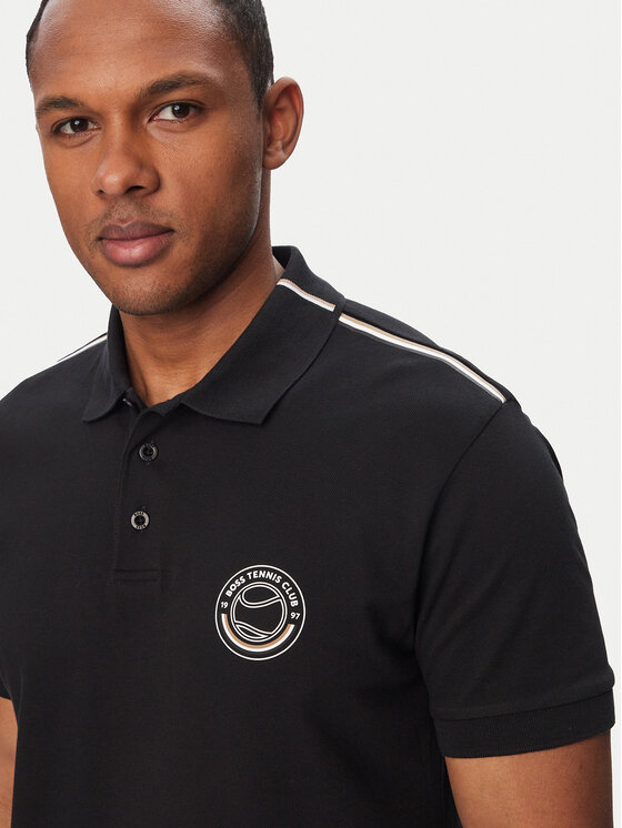 BOSS BOSS Polo Open 50560261 Melns Regular Fit