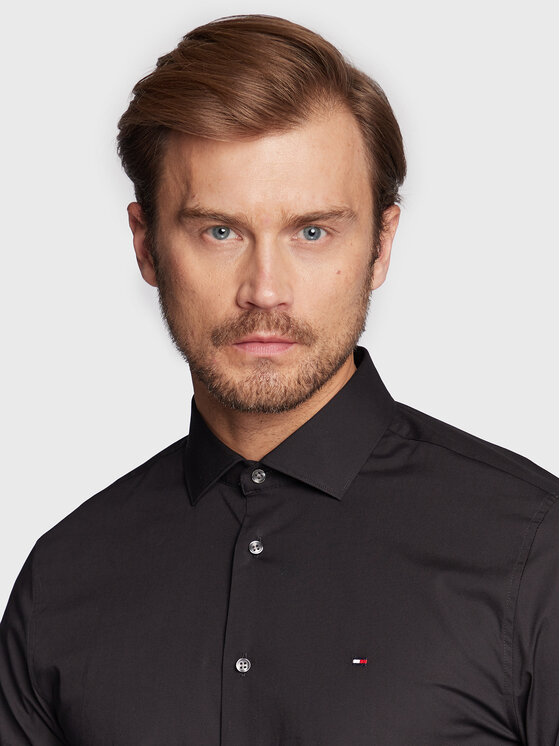 Tommy Hilfiger Tommy Hilfiger Cămașă MW0MW25040 Negru Slim Fit