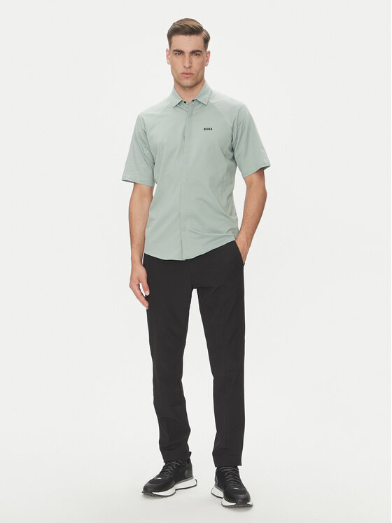 BOSS BOSS Marškiniai Excurse 50540196 Žalia Regular Fit