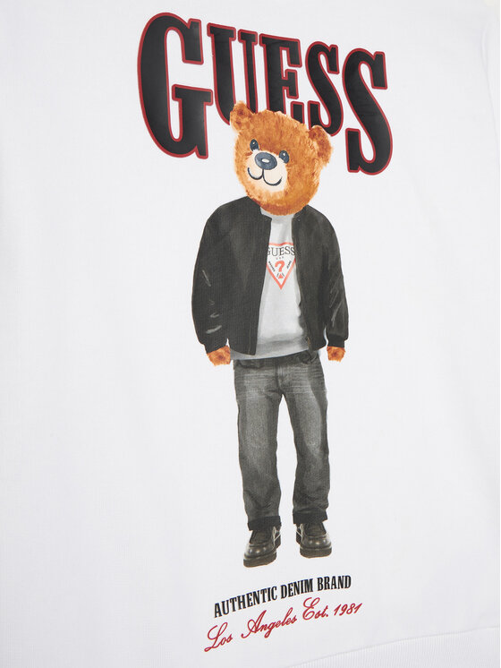 Guess Guess Bluza L6RQ05 KAD74 Biały Regular Fit