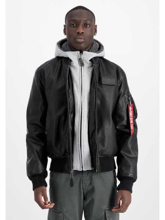 Alpha Industries Alpha Industries Kožená bunda Ma-1 D-Tec 123106 Čierna Regular Fit