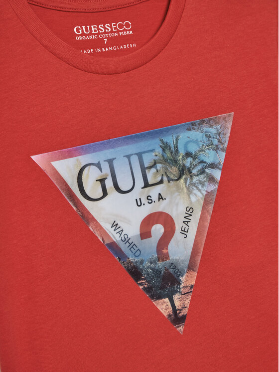 Guess Guess Tričko L5GI26 K8HM4 Červená Regular Fit