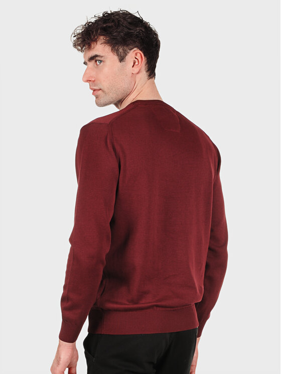 Evenemen Evenemen Sweter Round Neck Claret Bordowy Slim Fit