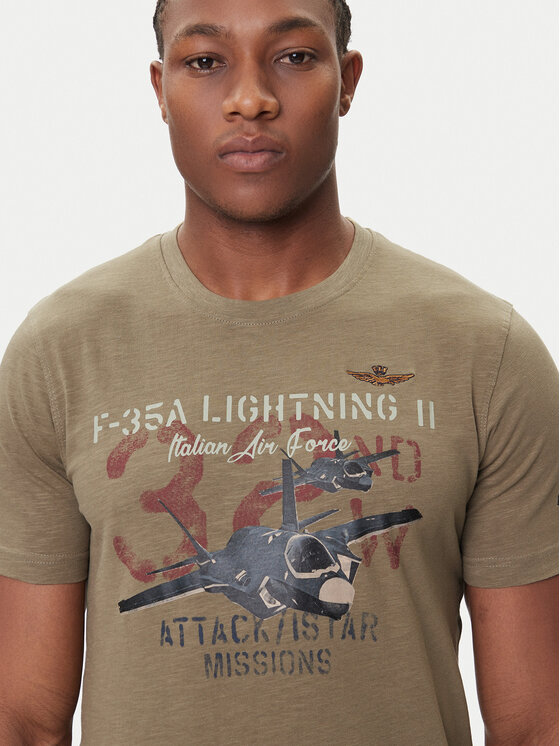 Aeronautica Militare Aeronautica Militare Tričko 252TS2472UJ00708 Kaki Regular Fit