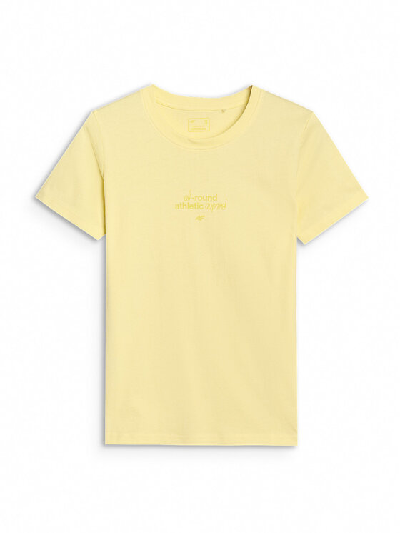 4F 4F T-Shirt MIDSHOP TEXTILE Żółty jasny Regular Fit